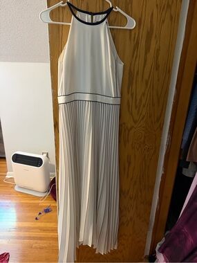 Banana Republic Ivory Maxi Dress with Black Trim